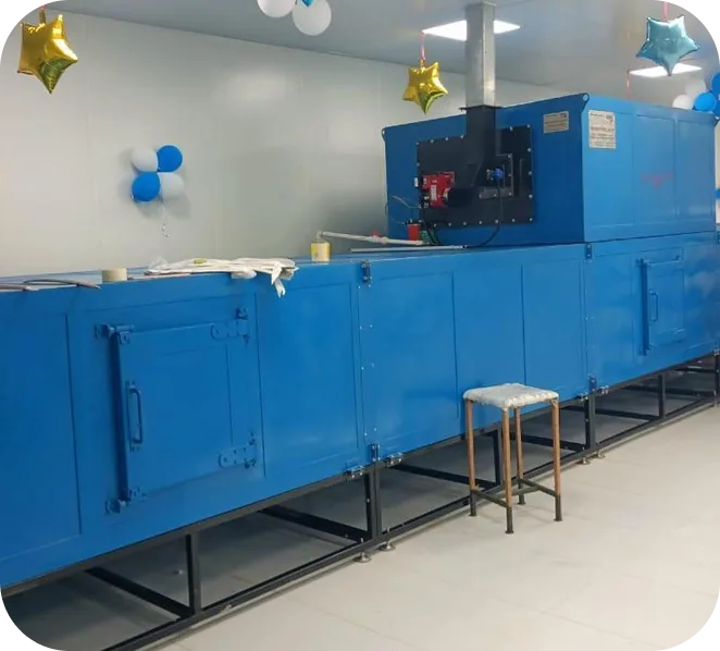 Paint curing oven and conveyor