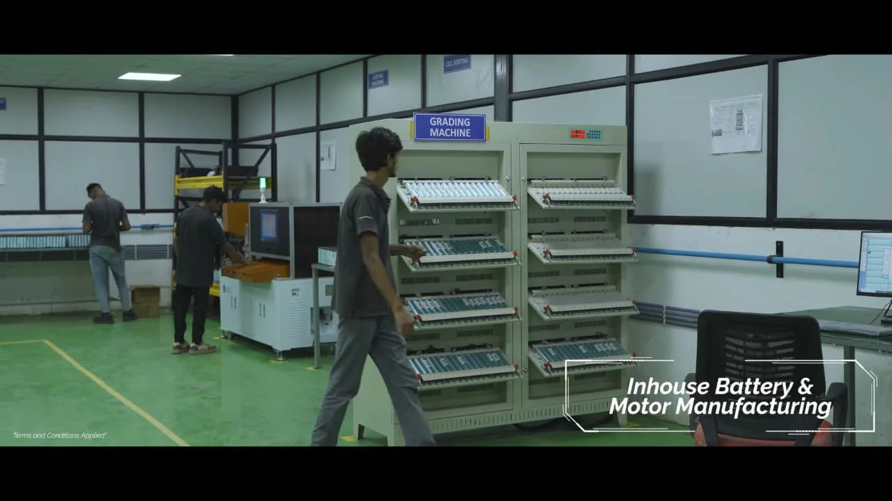 Battery packs on the line at Comptech's in-house LFP battery plant